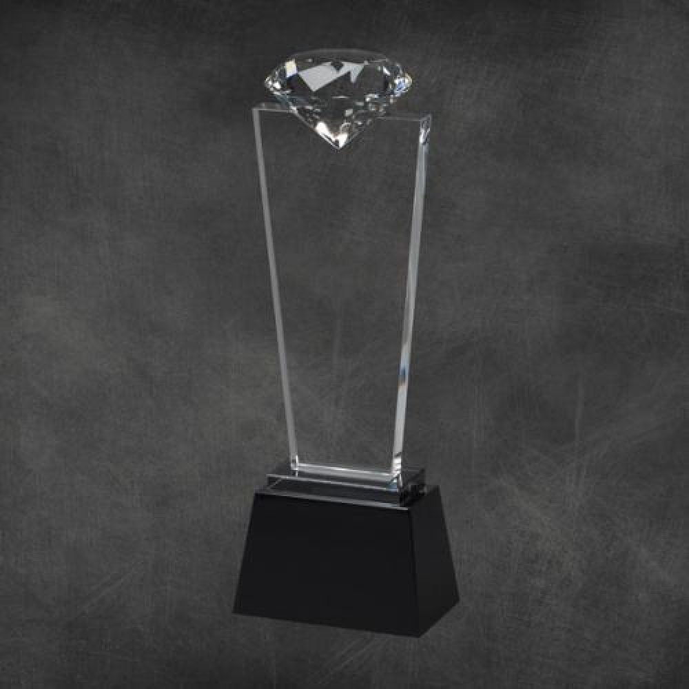Diamond Pedestal Crystal Awards — Diamond Pedestal 8 3/4"