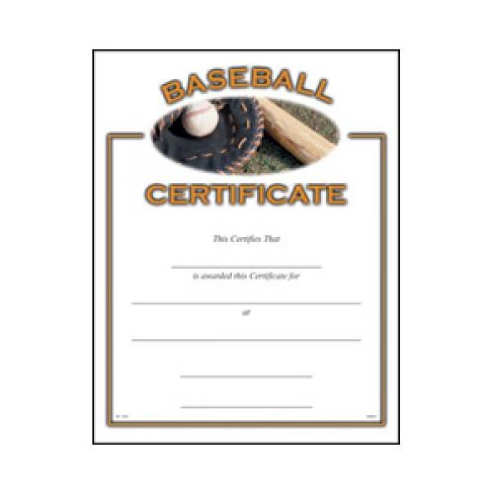 Baseball Certificate Awrd — 8 1/2" x 11" - Baseball