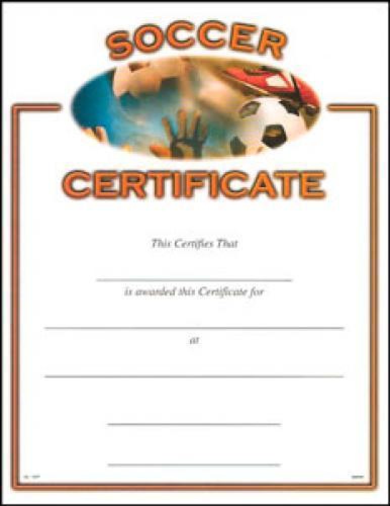 Soccer Certificate Award — 8 1/2" x 11" - Soccer