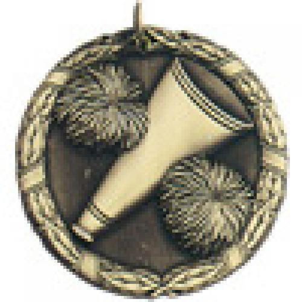 XR Medals -Cheerleader — Gold Megaphone 2"