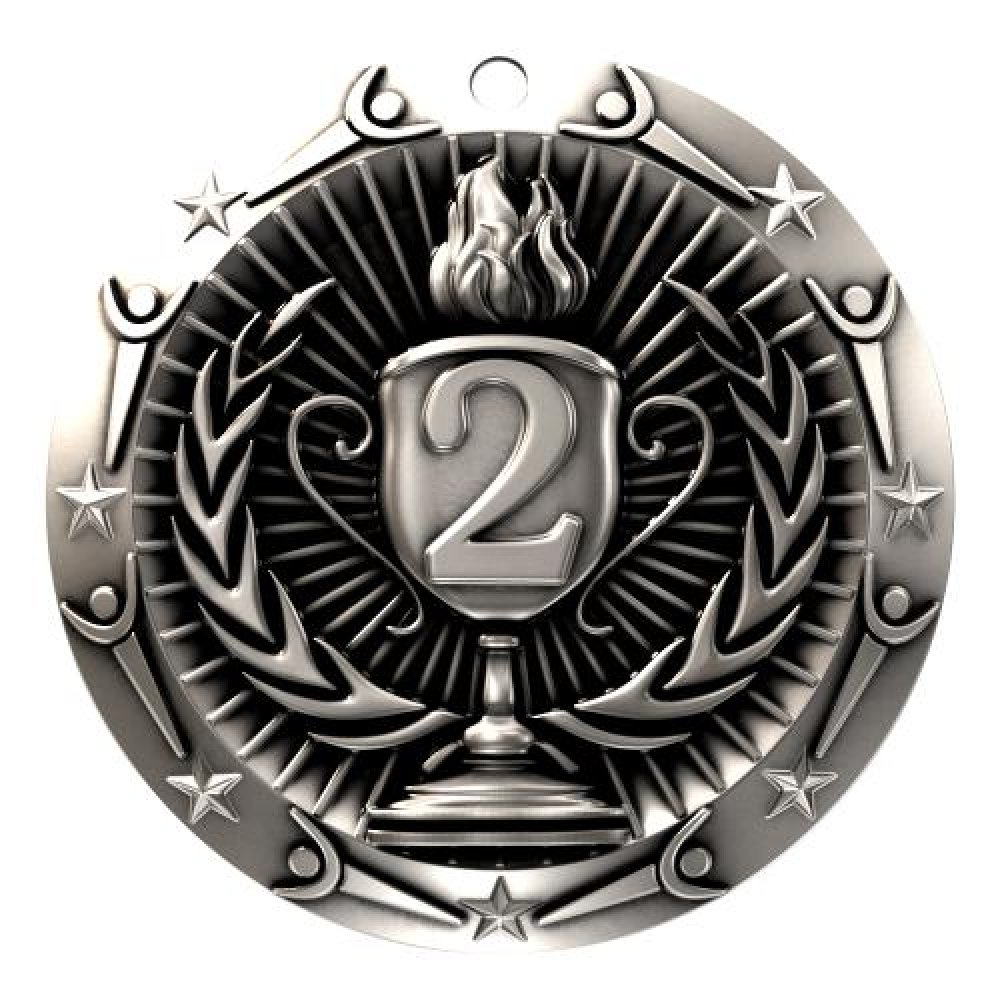 World Class Medal -2nd Place — 3" Round (Silver)