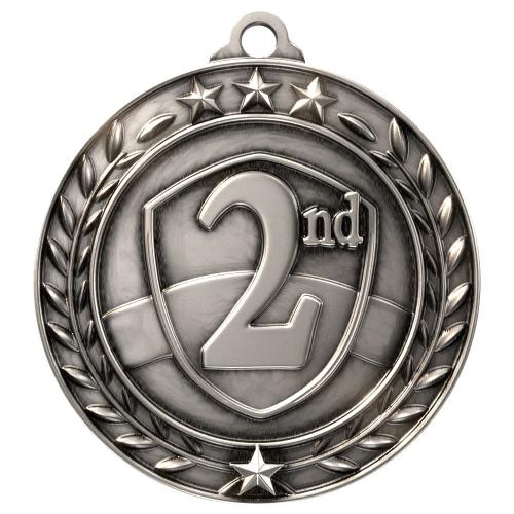 Wreath Medal -2nd Place — 1 3/4" Round