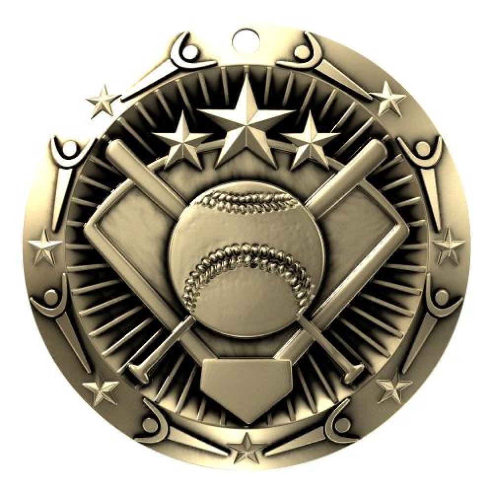 World Class Medal -Softball — 3" Round (Bronze)