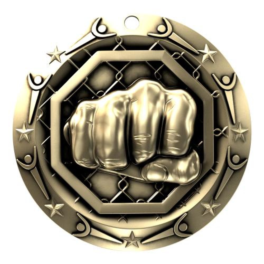 World Class Medal -MMA — 3" Round (Silver)