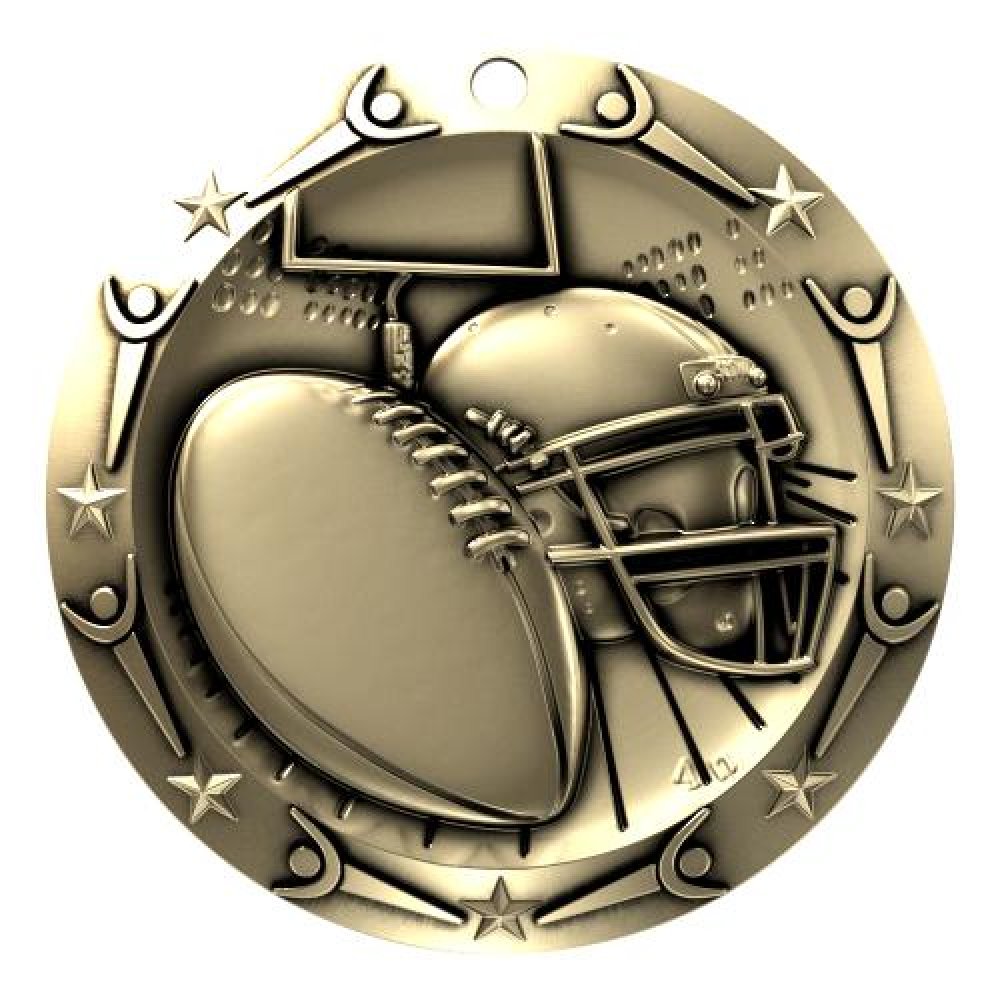 World Class Medal -Football — 3" Round (Gold)
