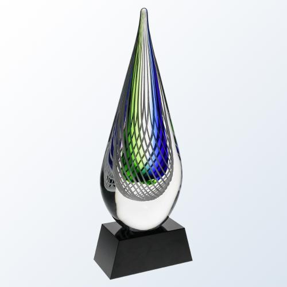 Blue Swirl - Black Base — 13"H x 4-1/4"W x 2-1/2"D