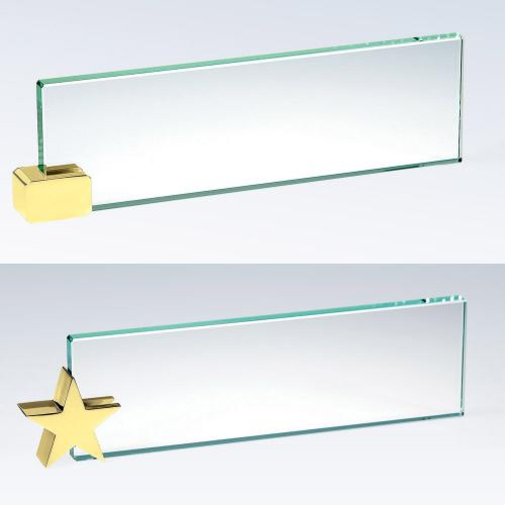 Nameplate with Brass Holder — 3"H x 10"W x 1/2"D