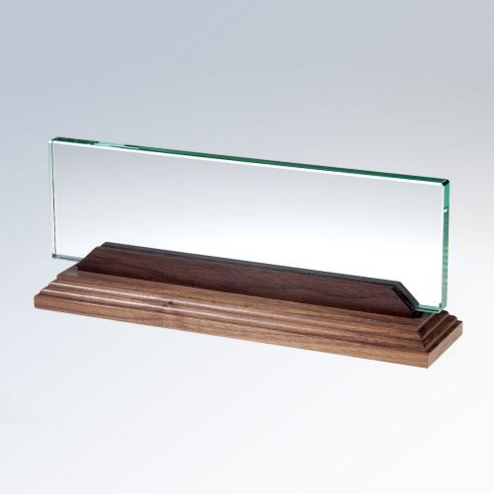 Nameplate with Walnut Base — 4"H x 10"W x 2-1/2"D