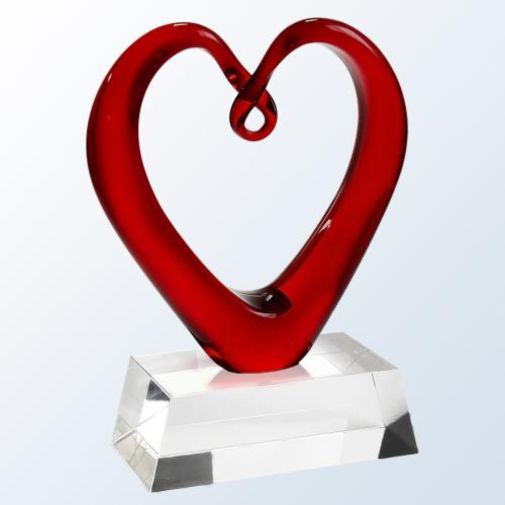 The Whole Hearted (Clear Base) — 9"H x 4"W x 4"D