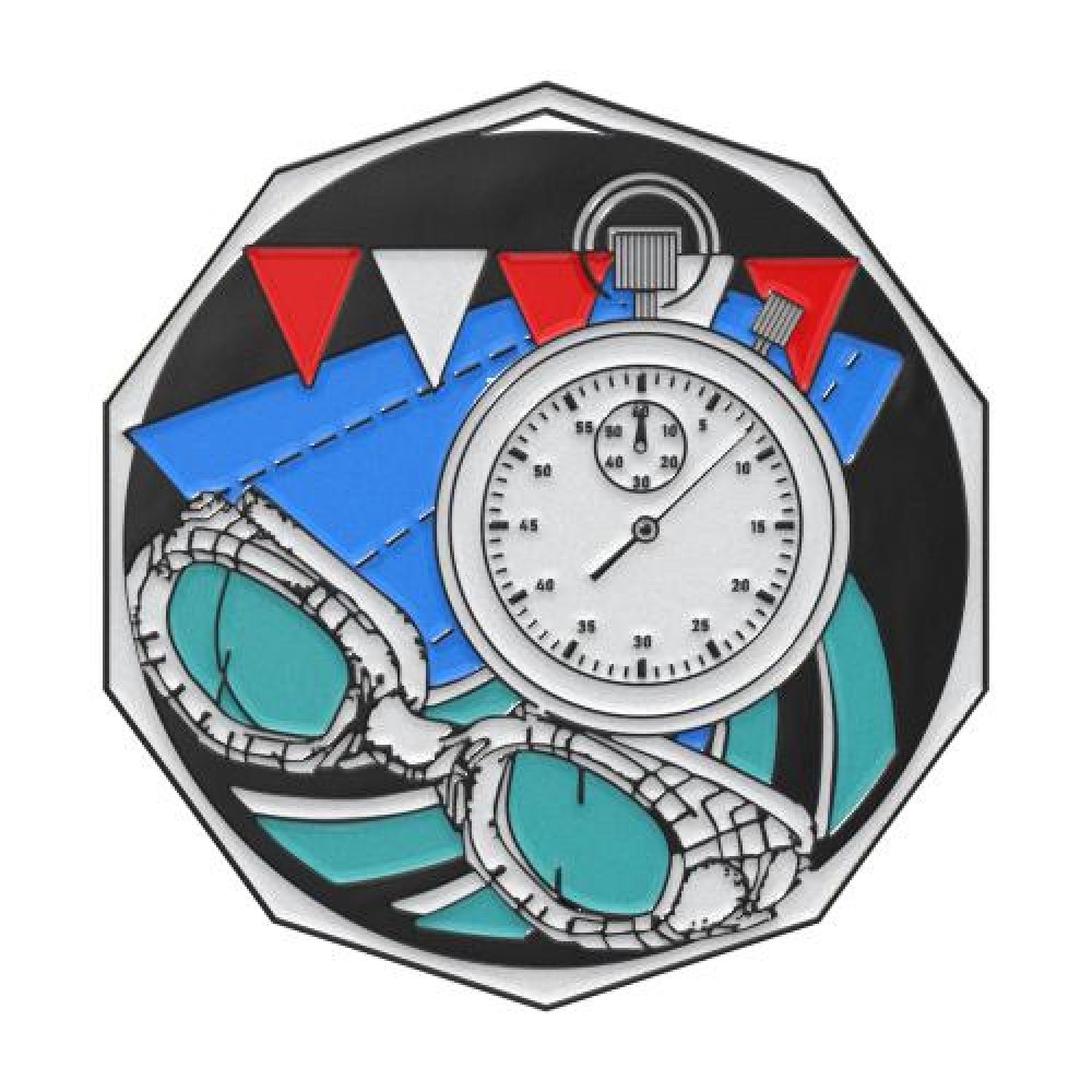 DCM Medal -Swimming — 2" - Black