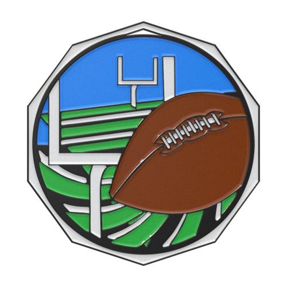 DCM Medal -Football — 2" - Black