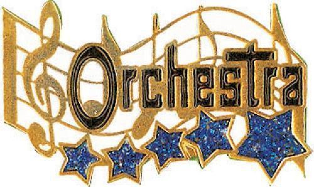 Music Award Lapel Pin Orchestra — 1 1/4" - Gold