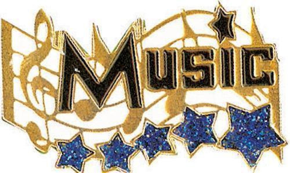 Music Award Lapel Pin Music — 1 1/4" - Gold