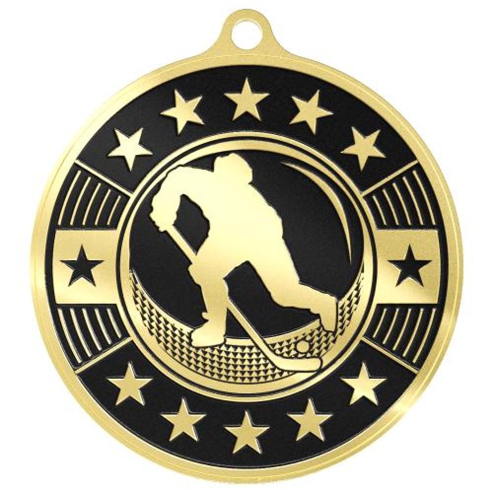 Simucast Medallion -Hockey — Bright Bronze