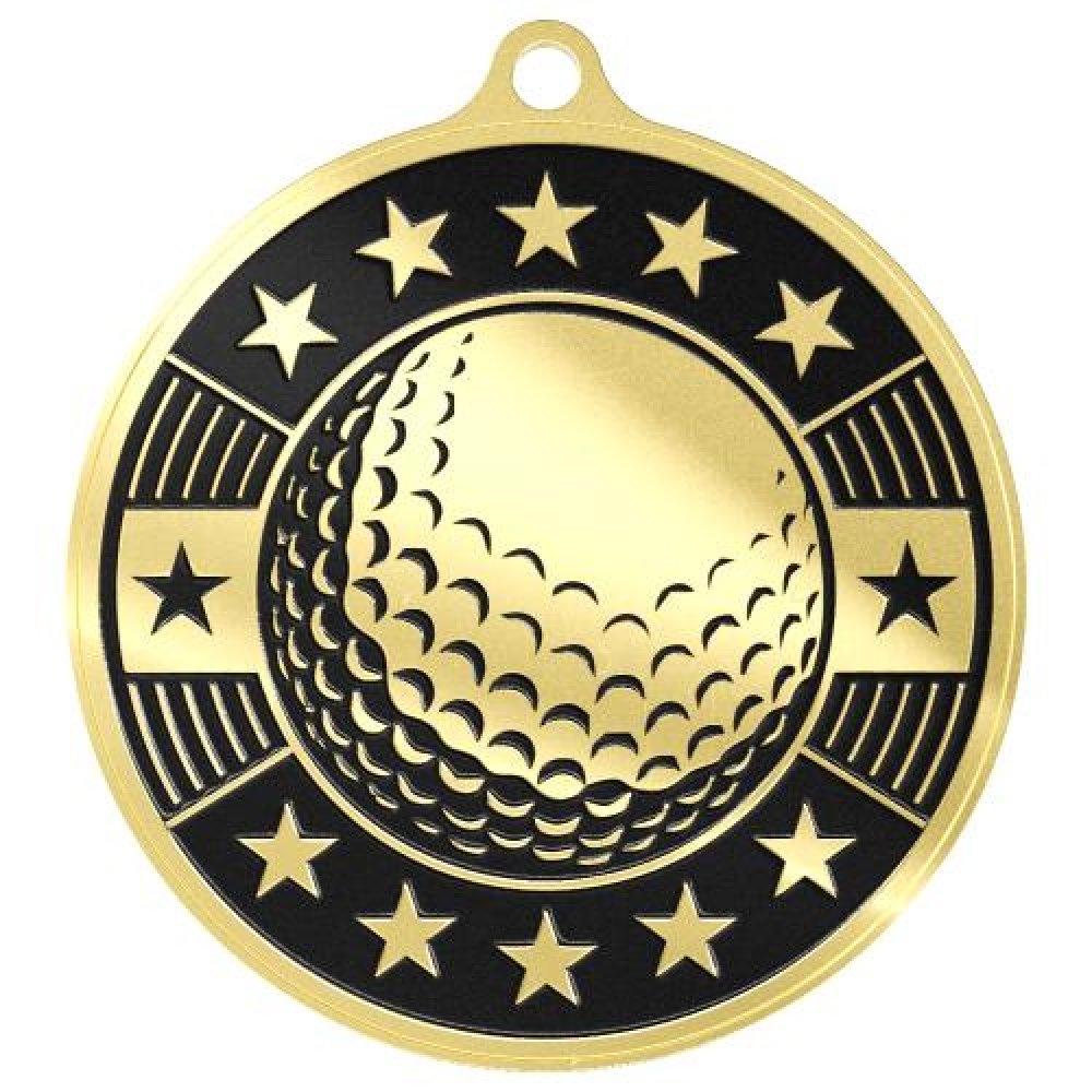 Simucast Medallion -Golf — Bright Gold