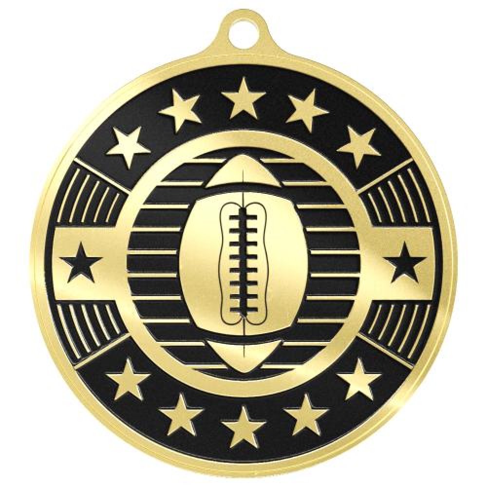 Simucast Medallion -Football — Bright Silver