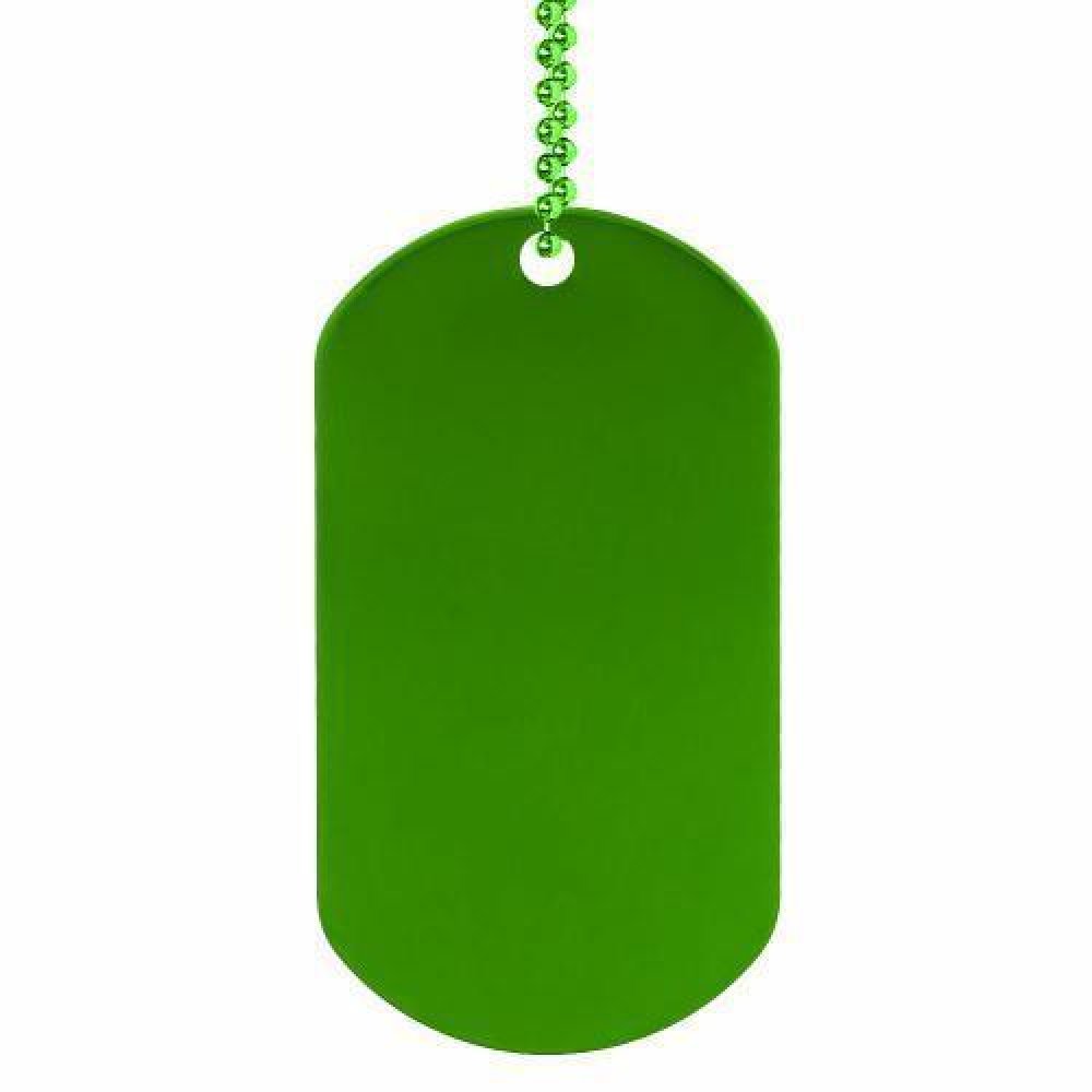 Green Dog Tag — Green dog tag with green 24" ball chain
