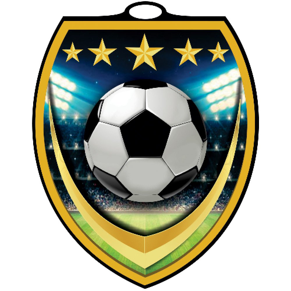 Vibraprint Shield Medallion -Soccer — 3" Vibraprint Shield Soccer Medallion