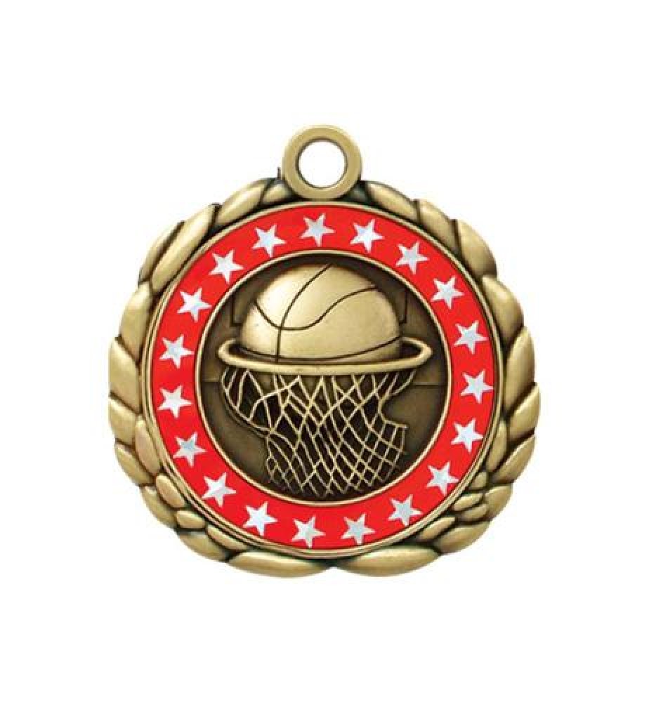 3D Die Cast Medal -Basketball — 10 1/2" - Gold