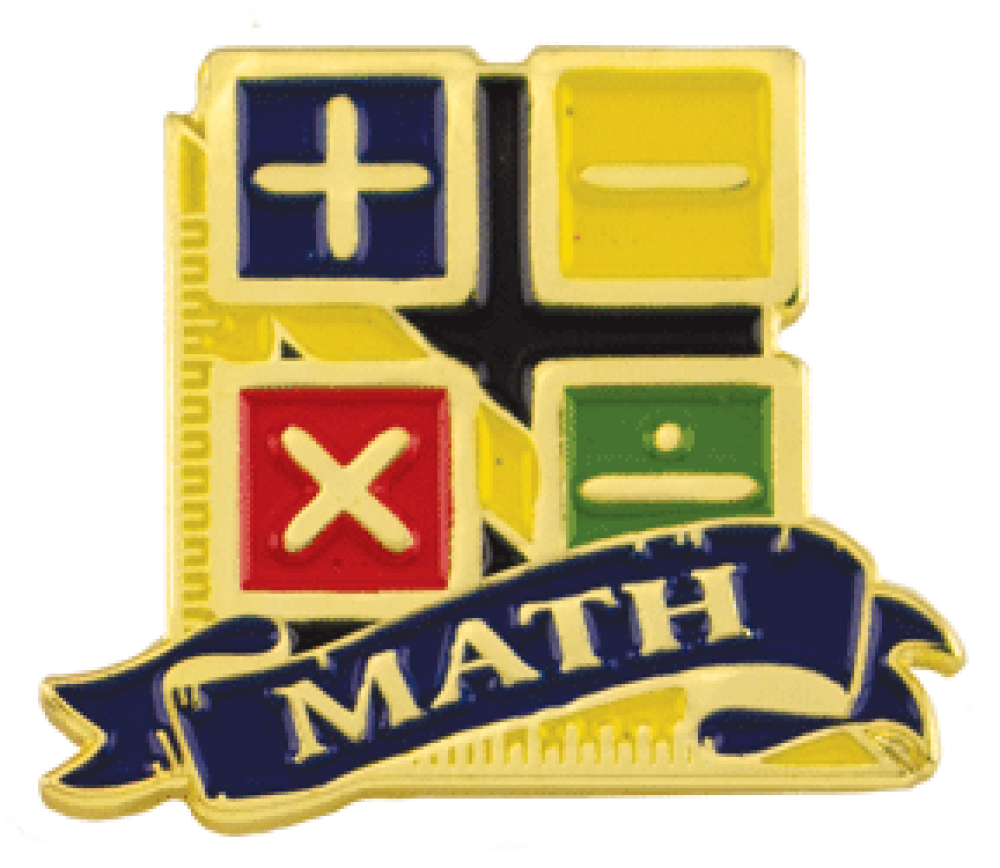 Bright Gold Educational Math Lapel Pin — 1-1/8" Bright Gold Educational Math Lapel Pin