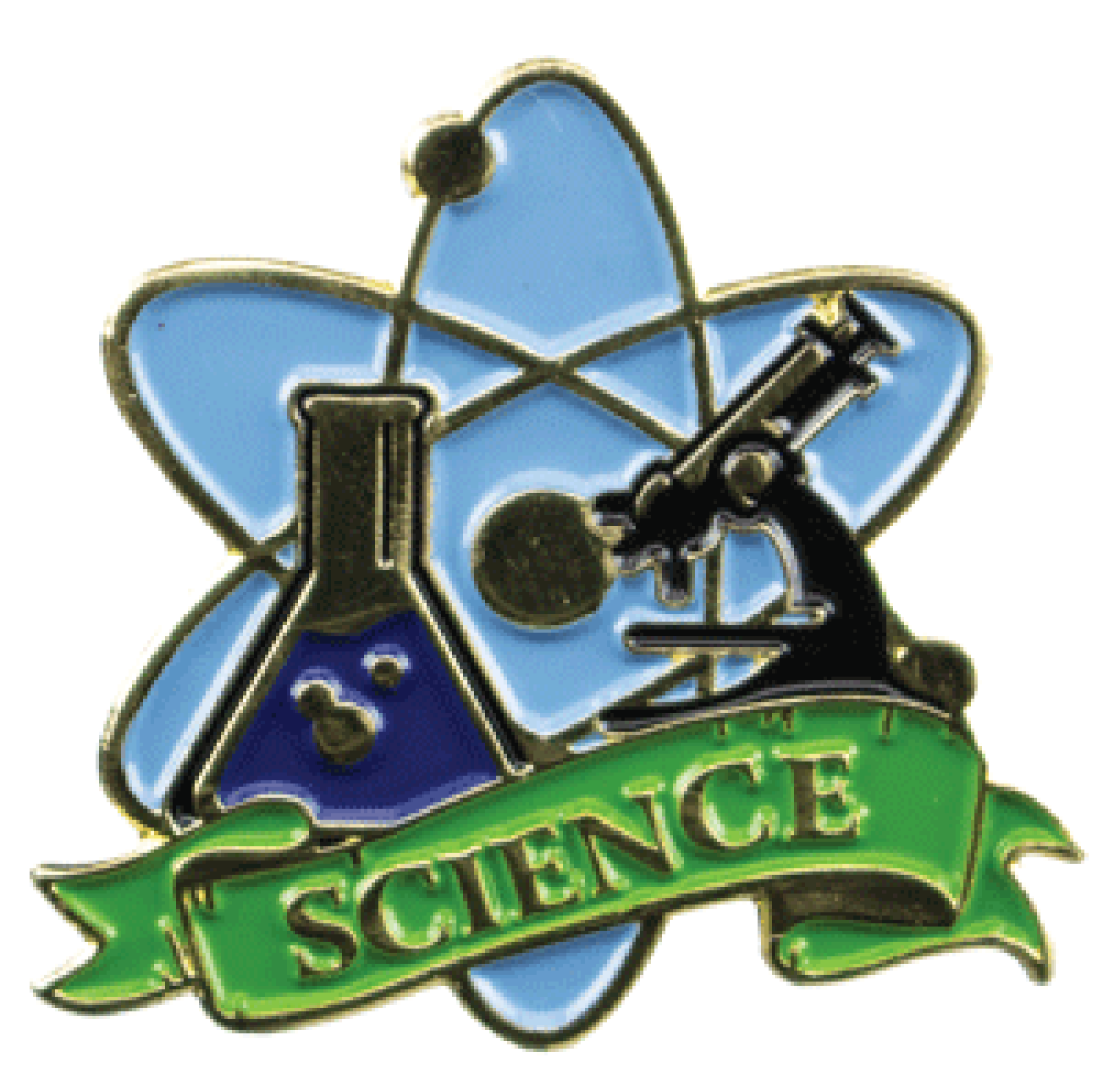 Bright Gold Educational Science Lapel Pin — 1-1/8" Bright Gold Educational Science Lapel Pin