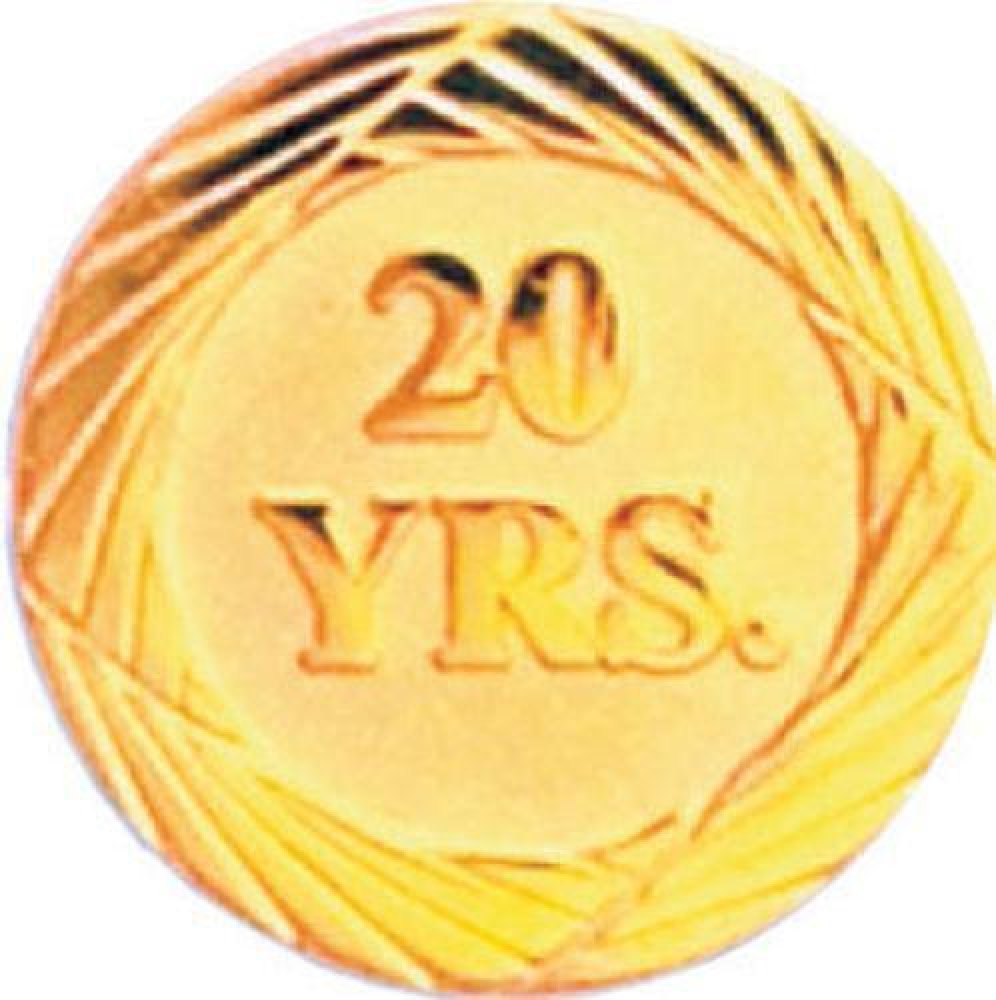 20 Year Pin — 3/4" - Gold