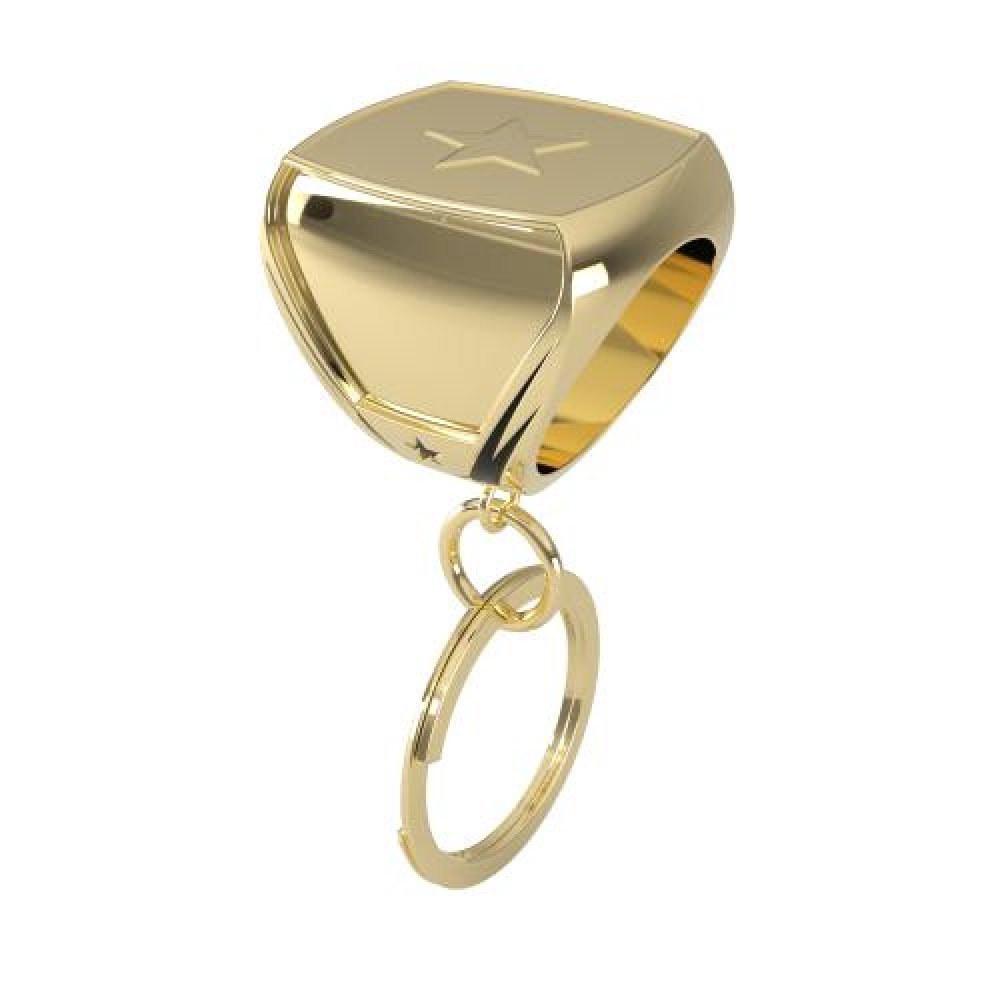 Bright Plated Epic Ring Shank with Key Ring — Bright Silver Epic Ring Shank w/ Key Ring