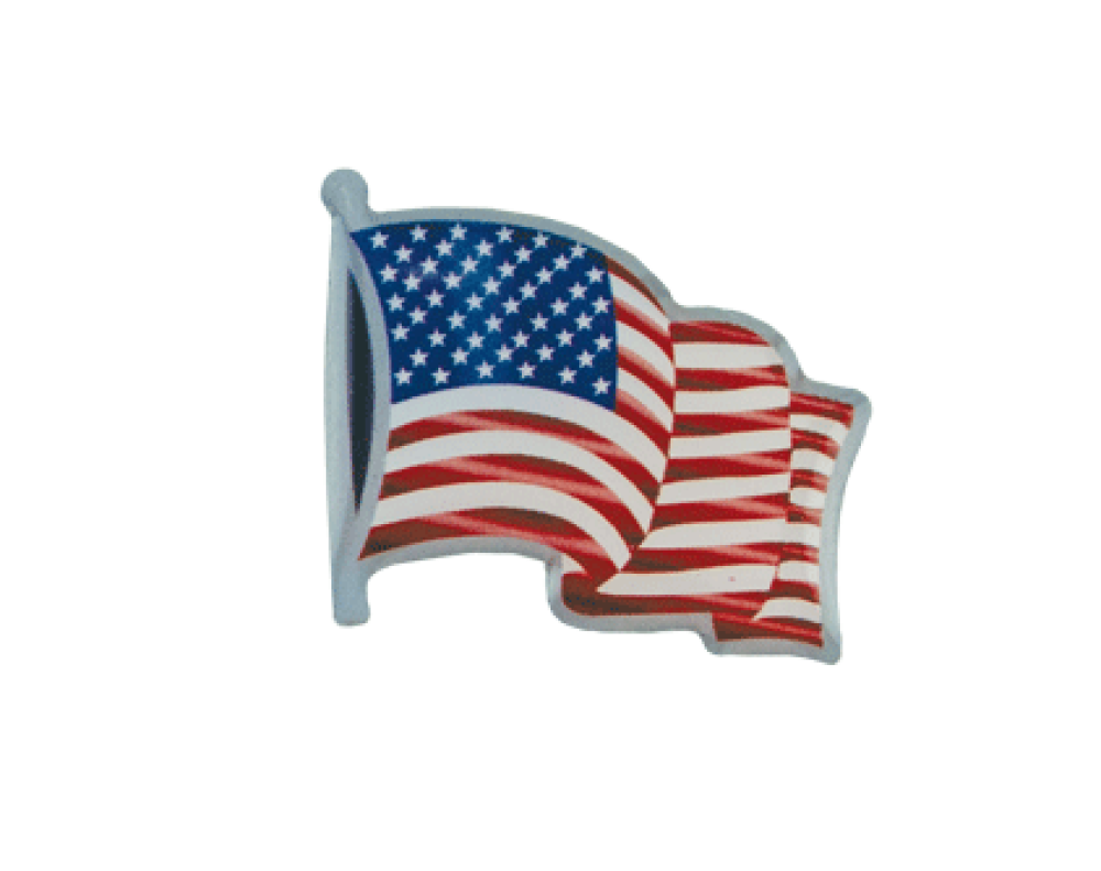 Bright Silver American Flag Service Lapel Pin — 1" Bright Silver American Flag Service Lapel Pin