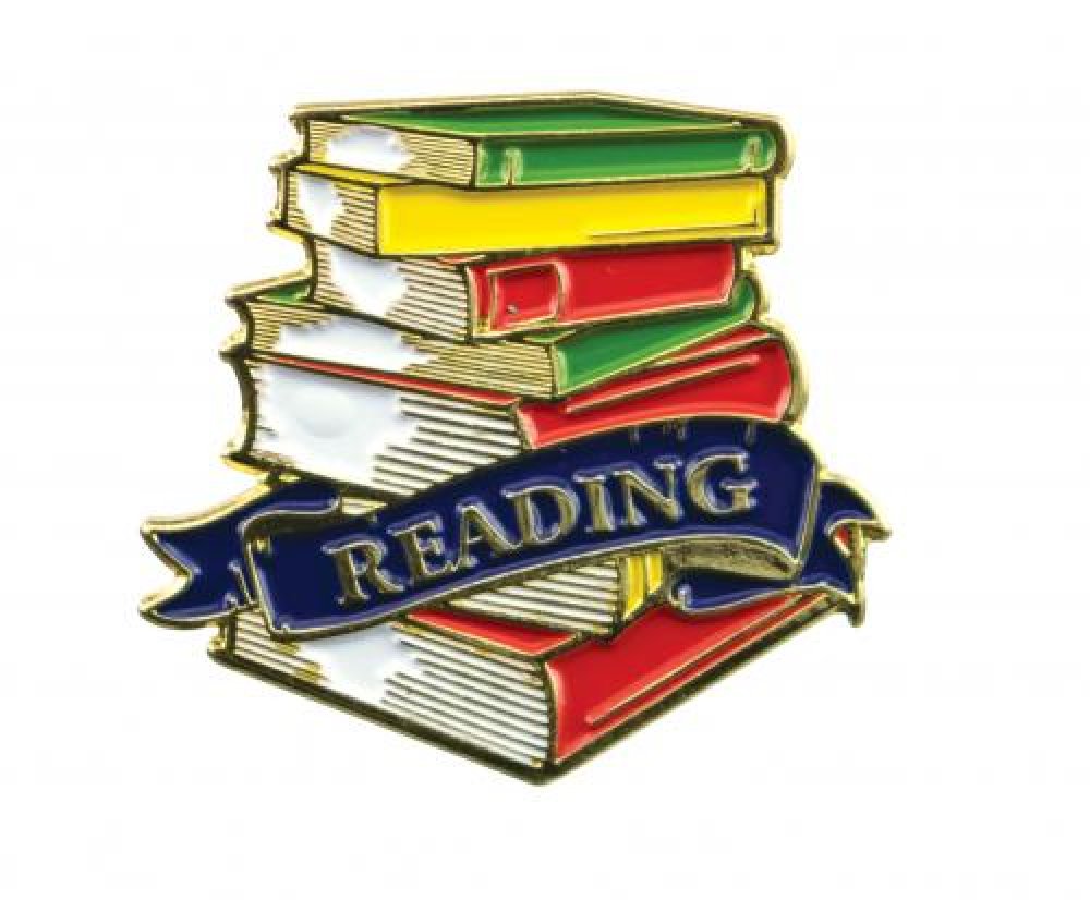 Bright Gold Educational Reading Lapel Pin — 1-1/8" Bright Gold Educational Reading Lapel Pin