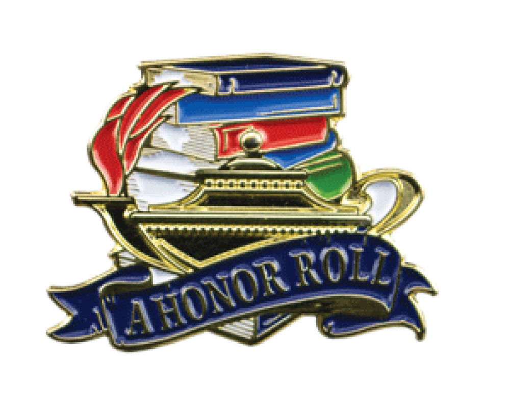 Bright Gold Educational A Honor Roll Lapel Pin — 1-1/8" Bright Gold Educational A Honor Roll Lapel Pin