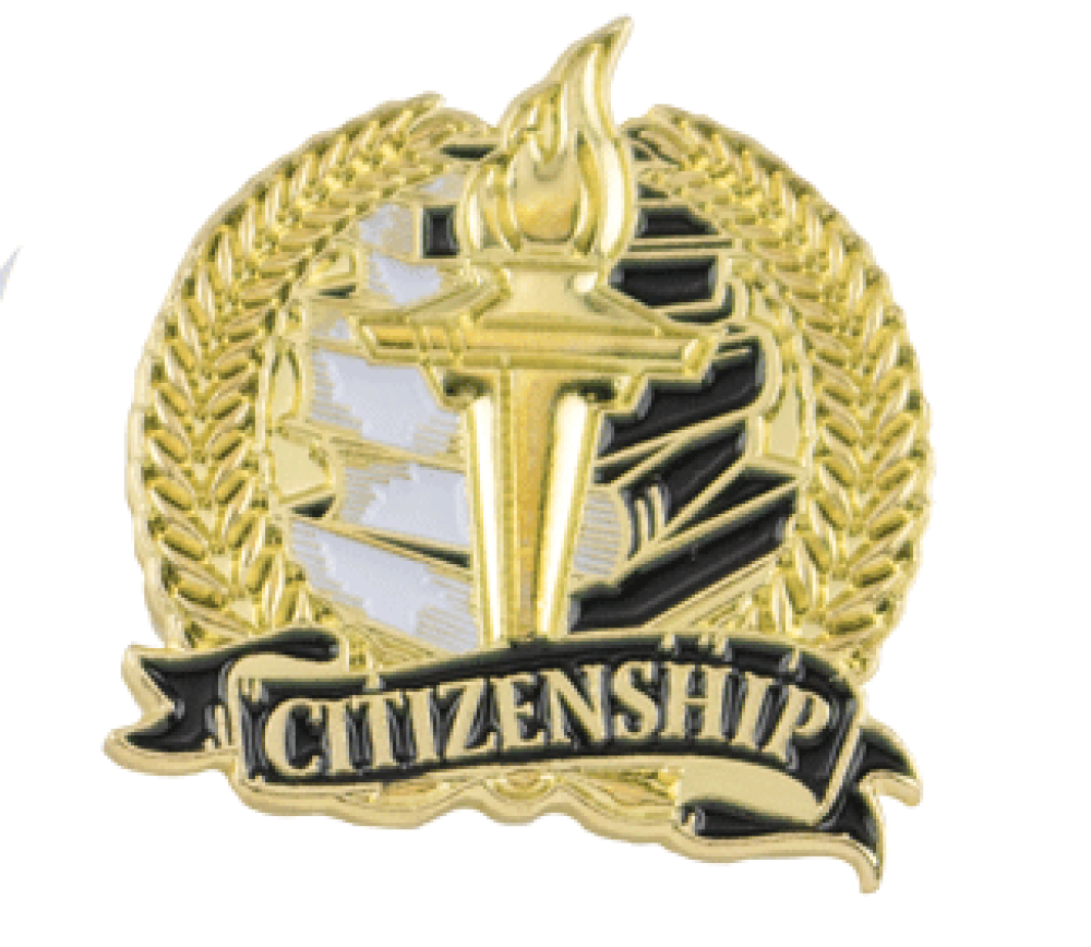 Bright Gold Academic Citizenship Lapel Pin — 1-1/8" Bright Gold Academic Citizenship Lapel Pin