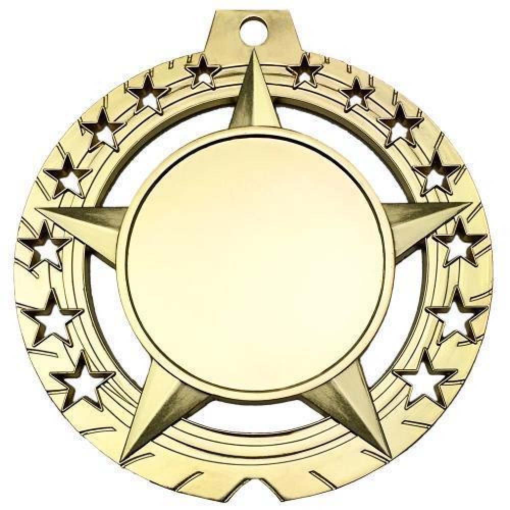 Bright Star -Insert Medal — 3 3/4" Bright Bronze Star Insert Medallion