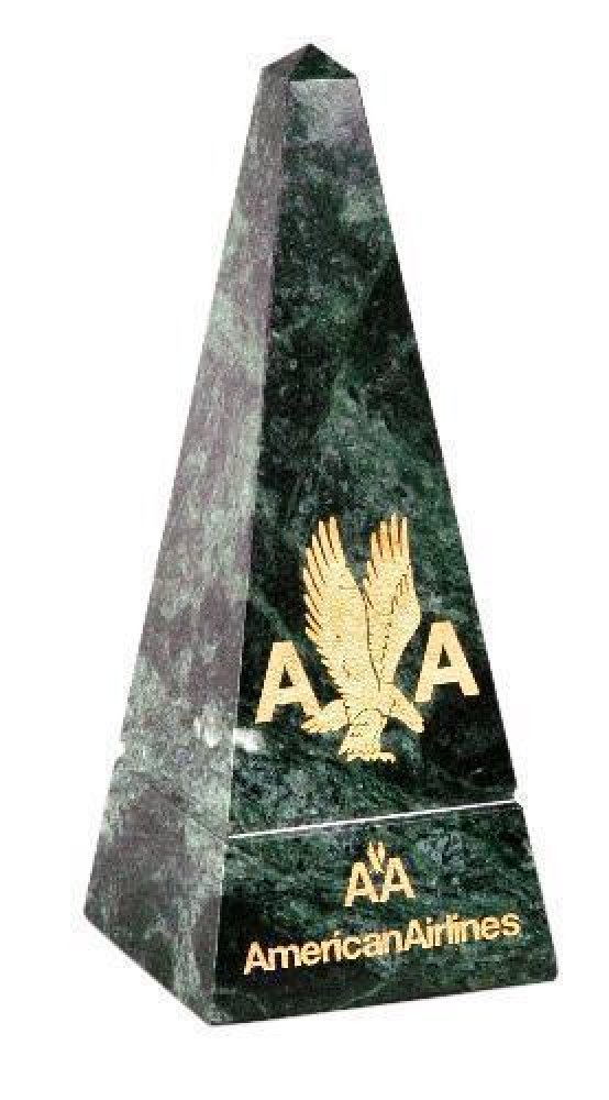 Marble Grooved Obelisk — 4" wide x 4" deep x 10" high