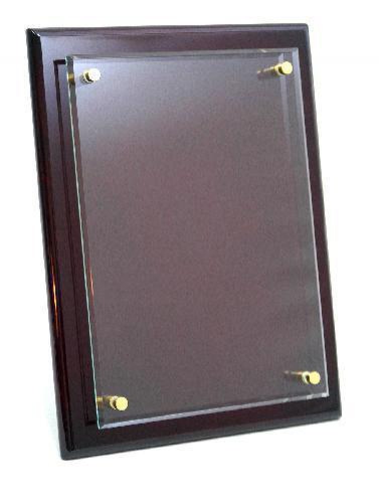 Rose Piano Finish Plaque — 8" wide X 10" high X 3/4" thick ROSE