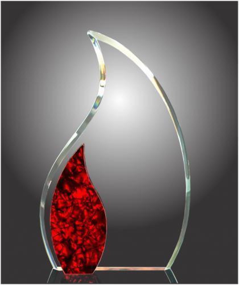 Pearl Double Flame Award — 7.25 x 11 x 1.25