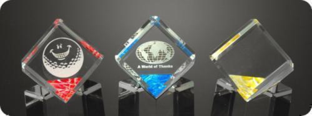 Beveled Cube Acrylic Award — 2" wide x 2" tall x 2" thick