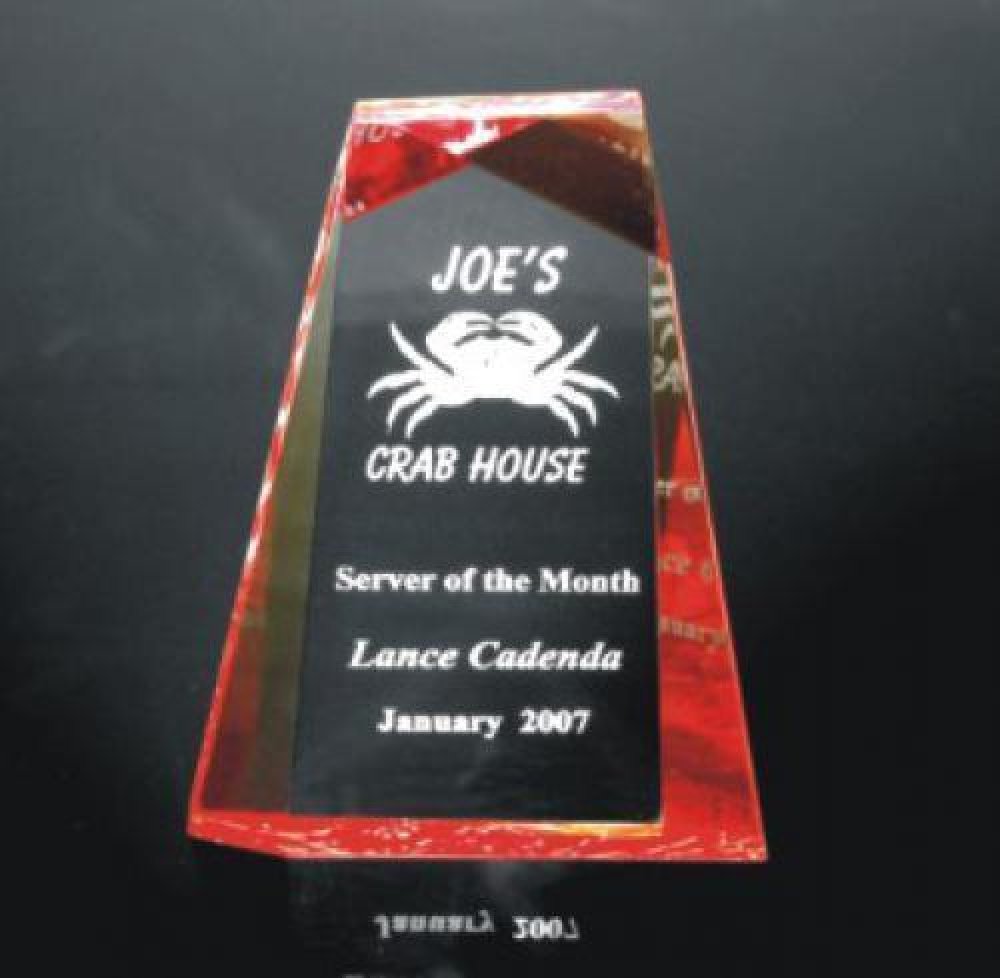 Economy Faceted Wedge Acrylic Award — 4-1/2" wide x 6" tall x 1" thick