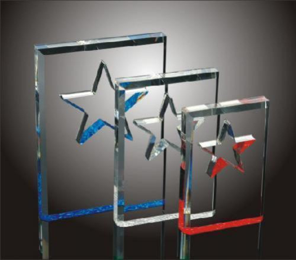 Star Cut-Out Acrylic Award — 3-1/2" x 5" x 3/4"