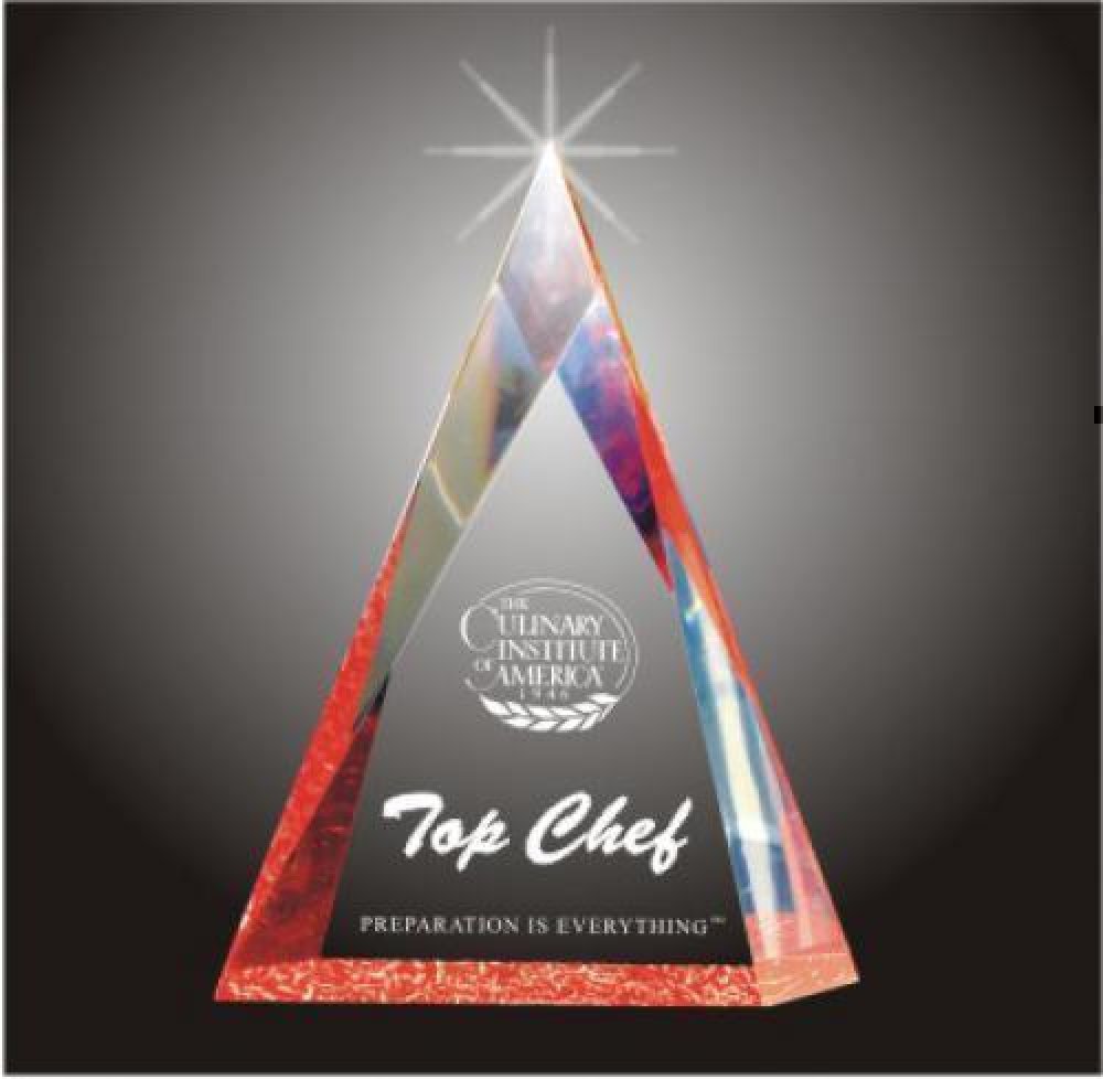 Multi Faceted Pyramid Acrylic Award — 9" wide x 12" tall x 2" thick