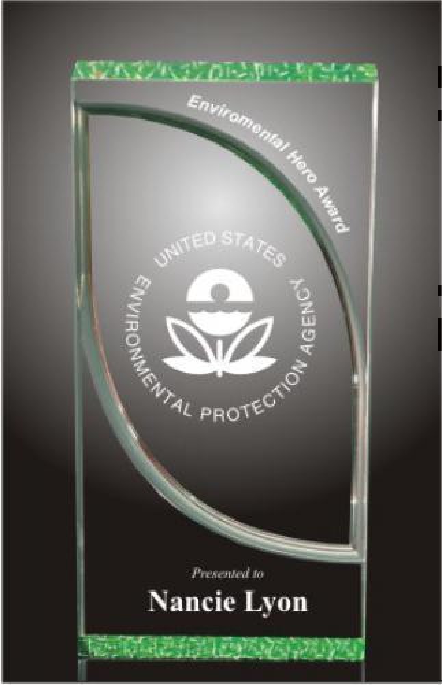 Floating Leaf Acrylic Award — 4" wide x 8-1/4" tall x 1-1/4" thick