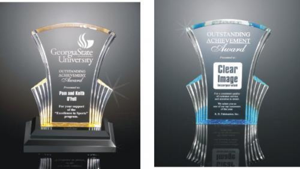 Celebration Acrylic Award — 6-1/2" wide x 8-3/4" tall x 1-1/4" thick