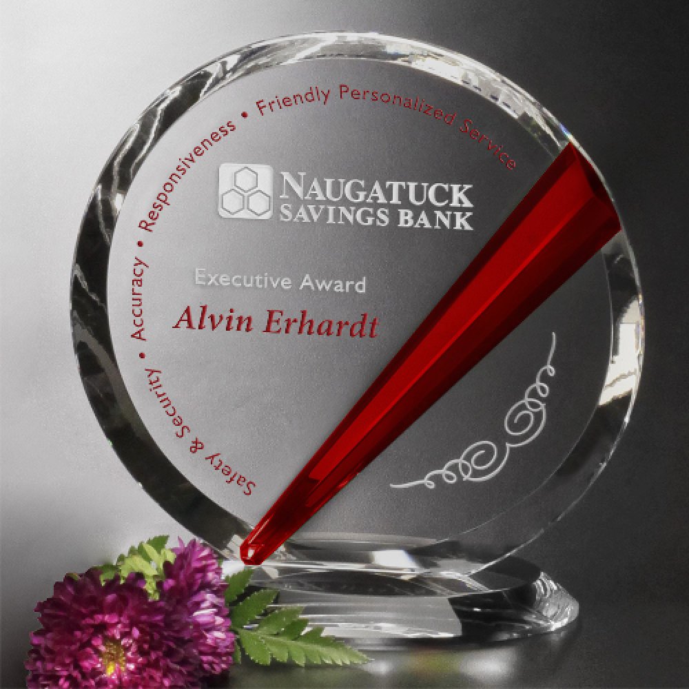 Danbury Ruby Circle — 6" W x 6-1/4" H x 3" D