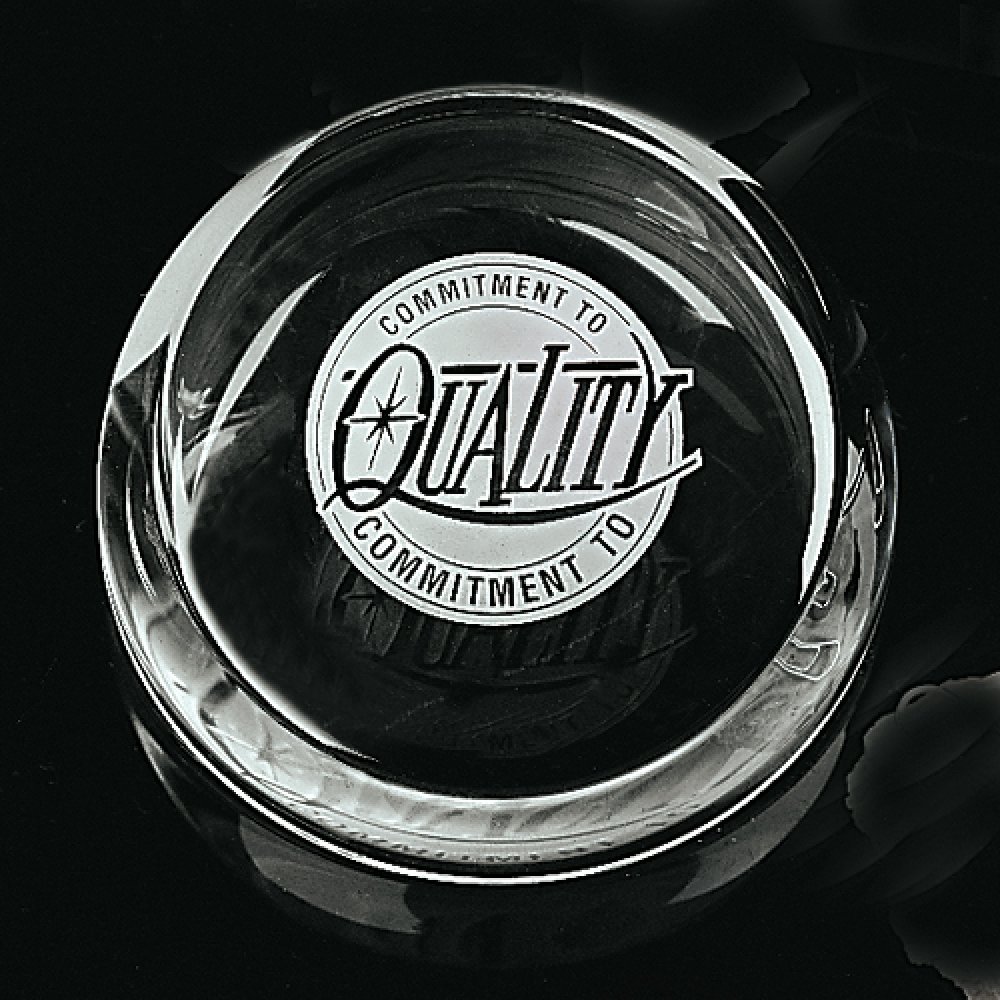 Slant Top Paperweight — 3-1/2" Dia. x 1-1/2" H