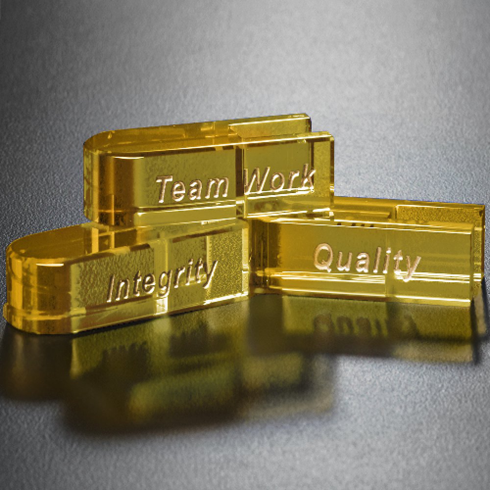 Goal-Setter Block - Gold — 2" W x 3/4" H