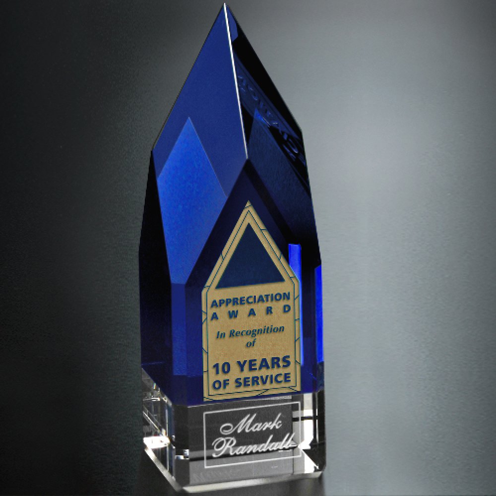 Monolith Indigo Award — 2-1/2" W x 9" H x 2-1/2" D