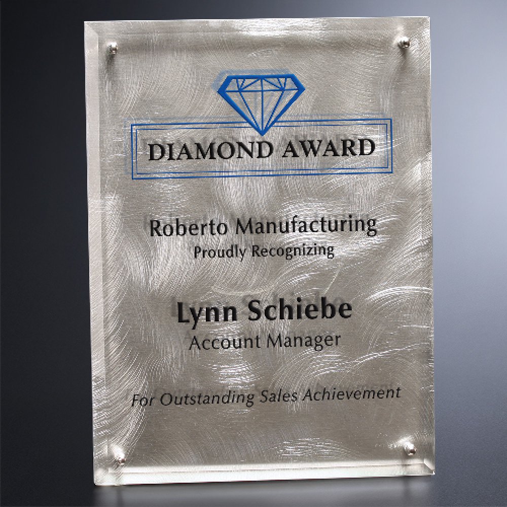 Silver Alloy Plaque — 9" W x 12" H x 1-1/4" D