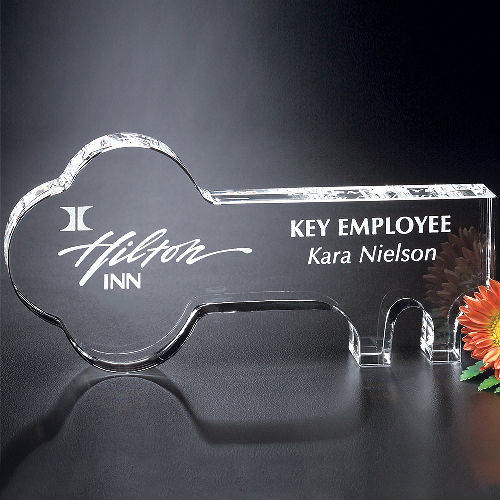 Crystal Key — 6" W x 2-1/2" H x 1" D