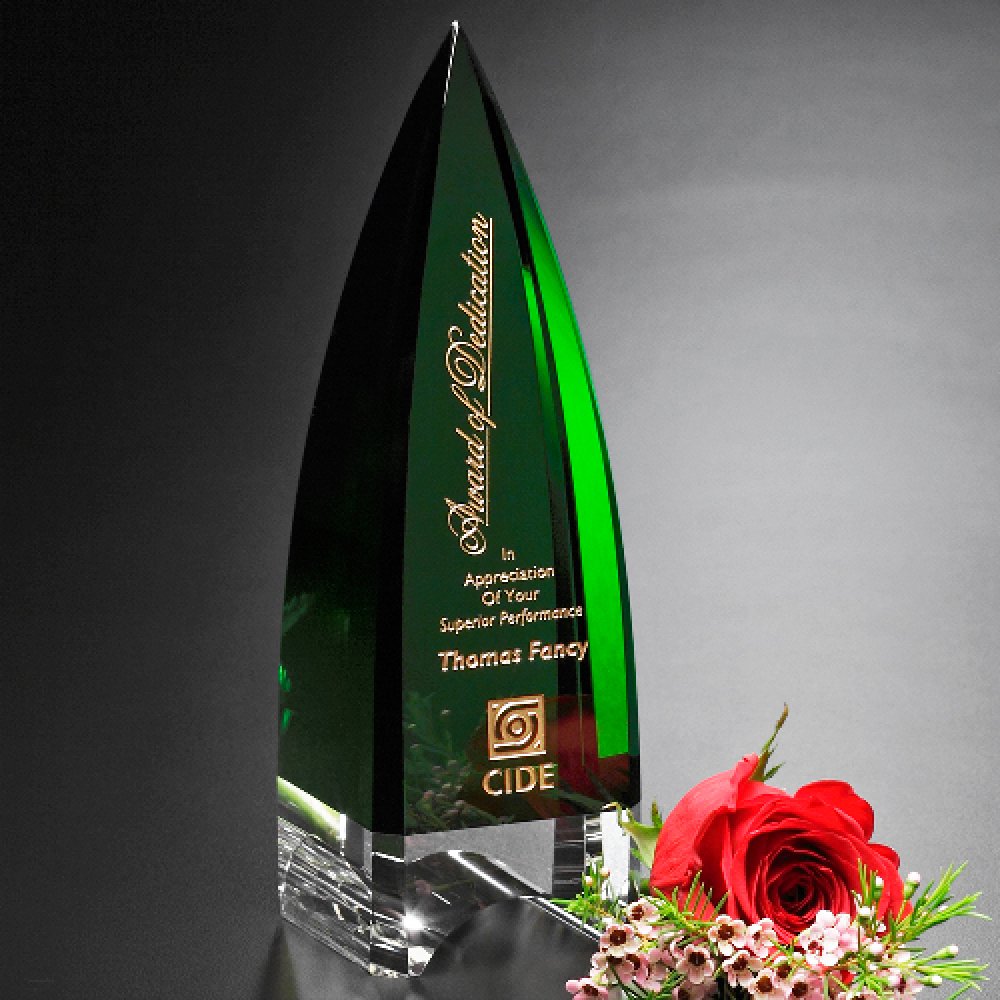 Culmination Emerald Award — 3" W x 9" H x 3" D