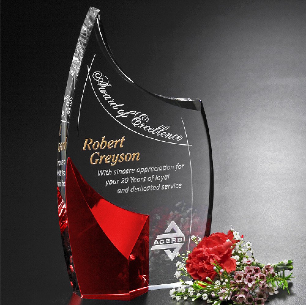Allure Ruby Award — 4" W x 7" H x 1-3/4" D
