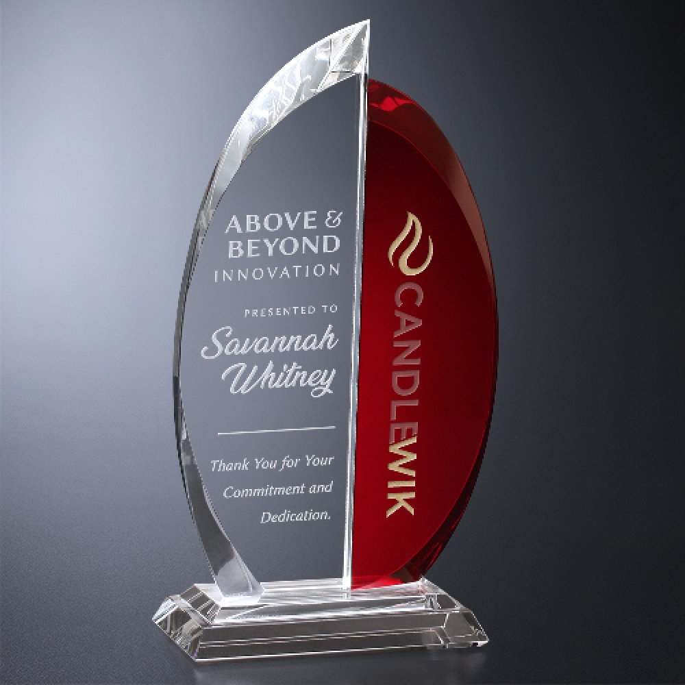 Beacon Ruby Award — 4" W x 8-1/4" H x 2-1/4" D